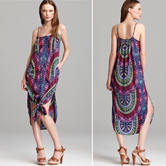 Mara Hoffman Button Down Midi Dress Medicine Wheel Print - Picture 2 of 8